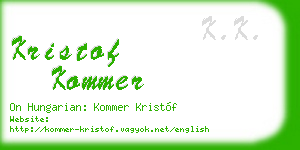 kristof kommer business card